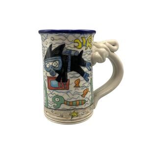 Tom Edwards Mug Wallyware Wally Blackberry Checks Email Vacation Scuba Cat Cup